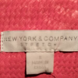 NWT New York & Company Orange/White Floral/Paisley Print Stretch Dress Small